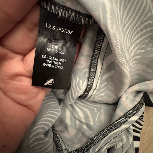 Chic Zebra Print Jumpsuit in Black and White Le superbe nwot size 2 - Picture 3 of 5